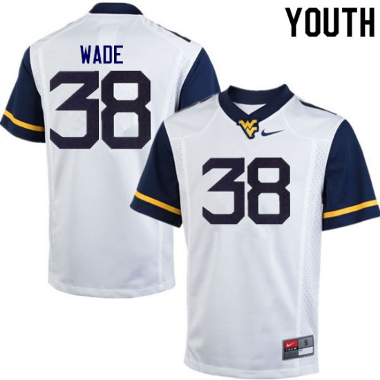 Youth West Virginia Mountaineers NCAA #38 Devan Wade White Authentic Nike Stitched College Football Jersey MP15P81EI